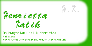 henrietta kalik business card